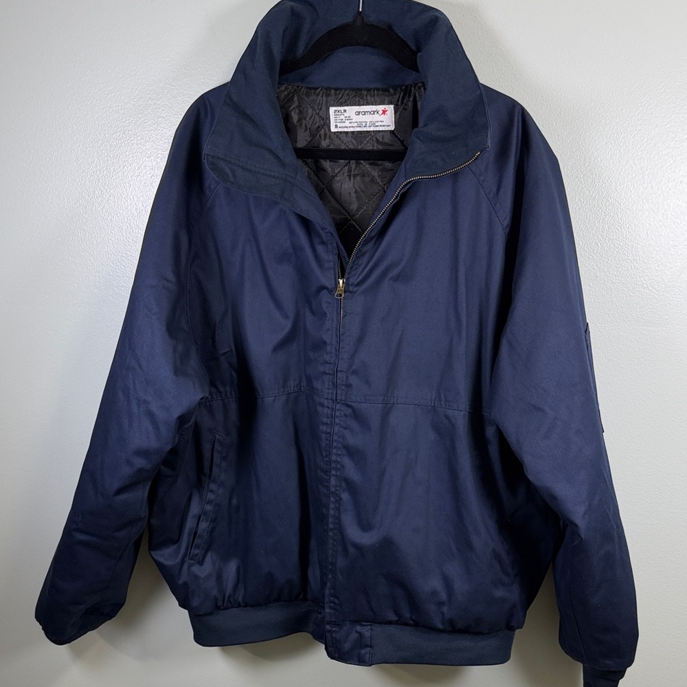 Aramark Navy Work Bomber‎ Jacket sz 2X